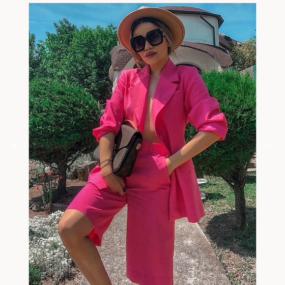 H&M oversized blazer pink jacket - Picture 10 of 11